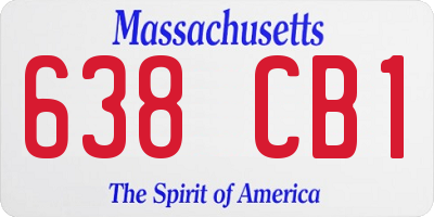 MA license plate 638CB1