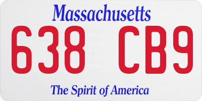 MA license plate 638CB9
