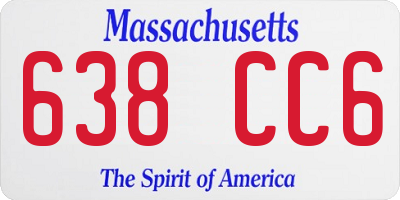 MA license plate 638CC6
