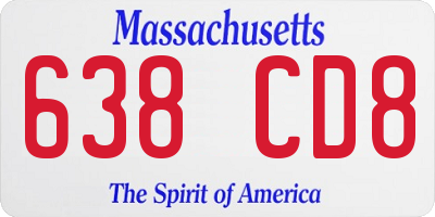 MA license plate 638CD8