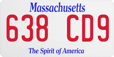 MA license plate 638CD9