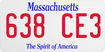 MA license plate 638CE3