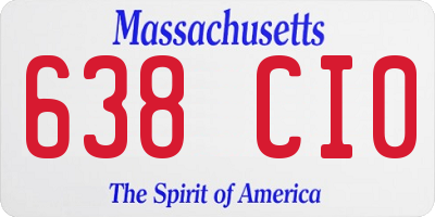 MA license plate 638CI0