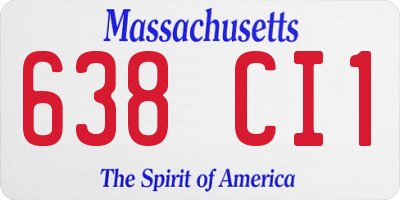 MA license plate 638CI1