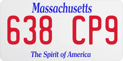 MA license plate 638CP9