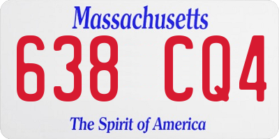 MA license plate 638CQ4
