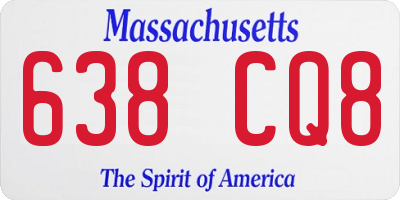 MA license plate 638CQ8