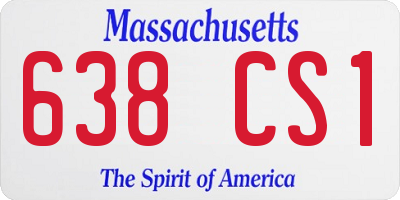 MA license plate 638CS1