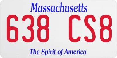 MA license plate 638CS8