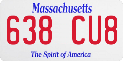 MA license plate 638CU8