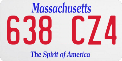 MA license plate 638CZ4