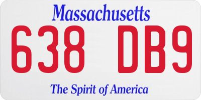 MA license plate 638DB9