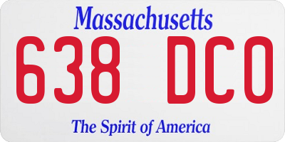 MA license plate 638DC0