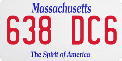 MA license plate 638DC6