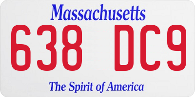 MA license plate 638DC9