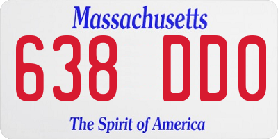 MA license plate 638DD0