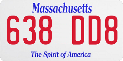 MA license plate 638DD8