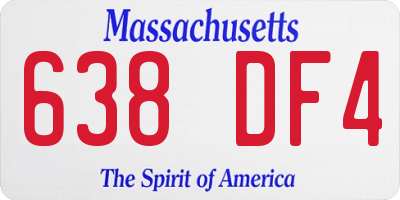 MA license plate 638DF4