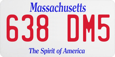 MA license plate 638DM5