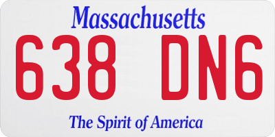 MA license plate 638DN6