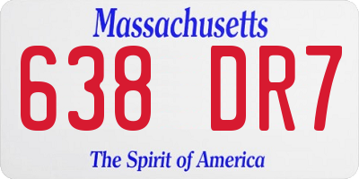 MA license plate 638DR7