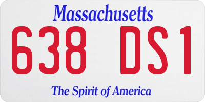 MA license plate 638DS1