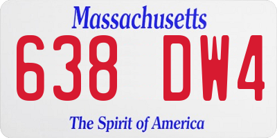 MA license plate 638DW4