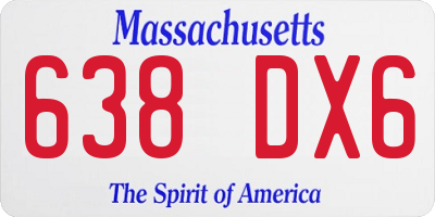 MA license plate 638DX6