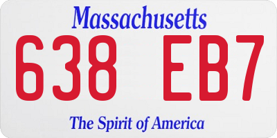 MA license plate 638EB7