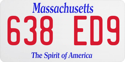 MA license plate 638ED9