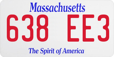 MA license plate 638EE3