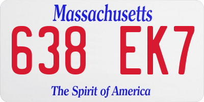 MA license plate 638EK7