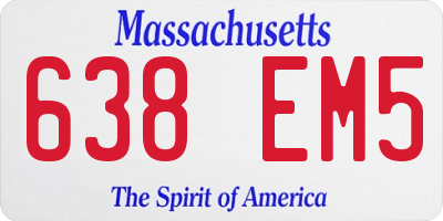 MA license plate 638EM5