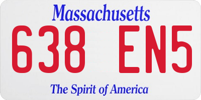 MA license plate 638EN5
