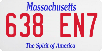 MA license plate 638EN7