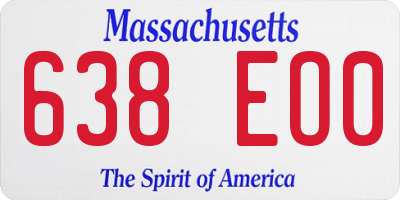 MA license plate 638EO0