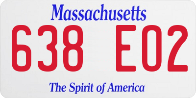 MA license plate 638EO2