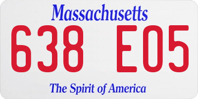 MA license plate 638EO5