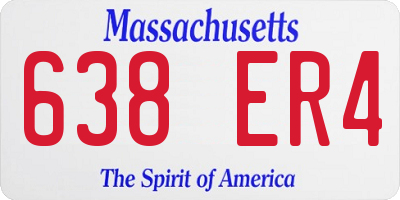 MA license plate 638ER4