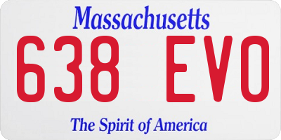 MA license plate 638EV0