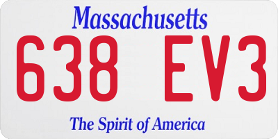 MA license plate 638EV3
