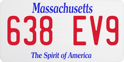 MA license plate 638EV9