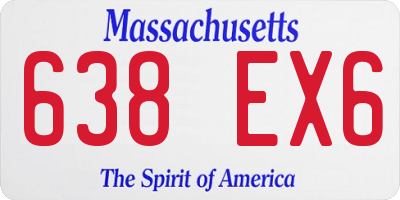 MA license plate 638EX6