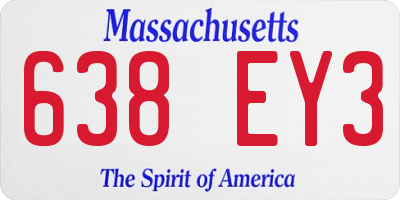 MA license plate 638EY3