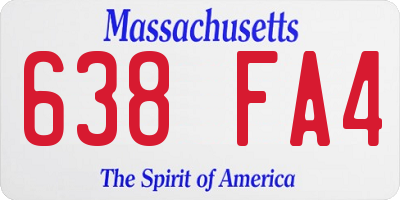 MA license plate 638FA4