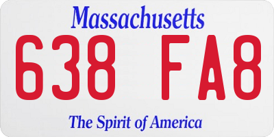 MA license plate 638FA8