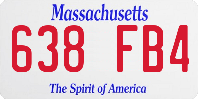 MA license plate 638FB4
