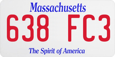 MA license plate 638FC3