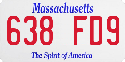 MA license plate 638FD9