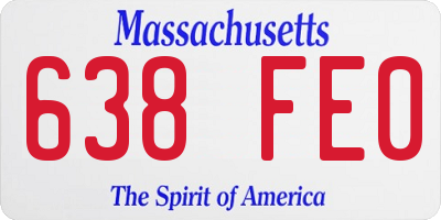 MA license plate 638FE0